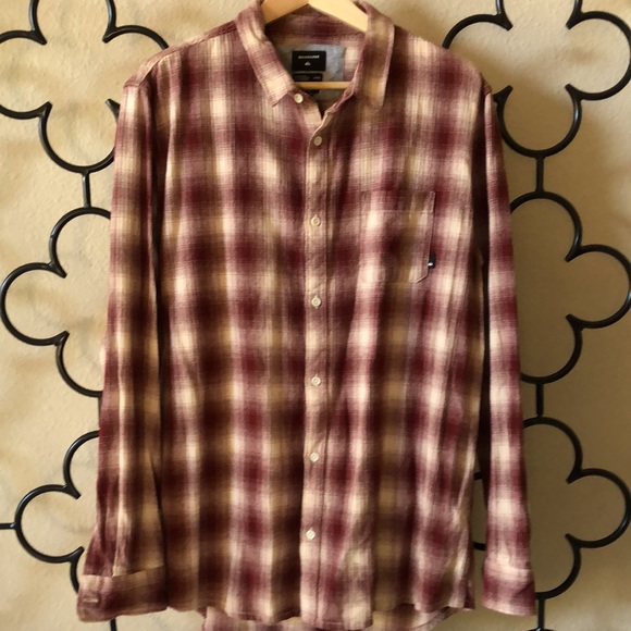 Quicksilver Inca check long sleeve shirt size L - Picture 1 of 6